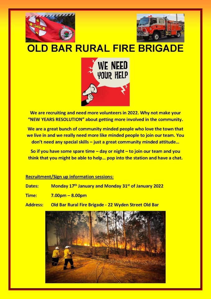 WE NEED YOU in 2022!!! Click... - NSW RFS - Old Bar Brigade
