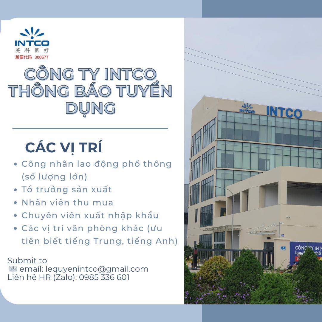 VIỆC LÀM QUẢNG YÊN - QUẢNG NINH | 📢 CÔNG TY INTCO QUẢNG NINH TUYỂN DỤNG ...