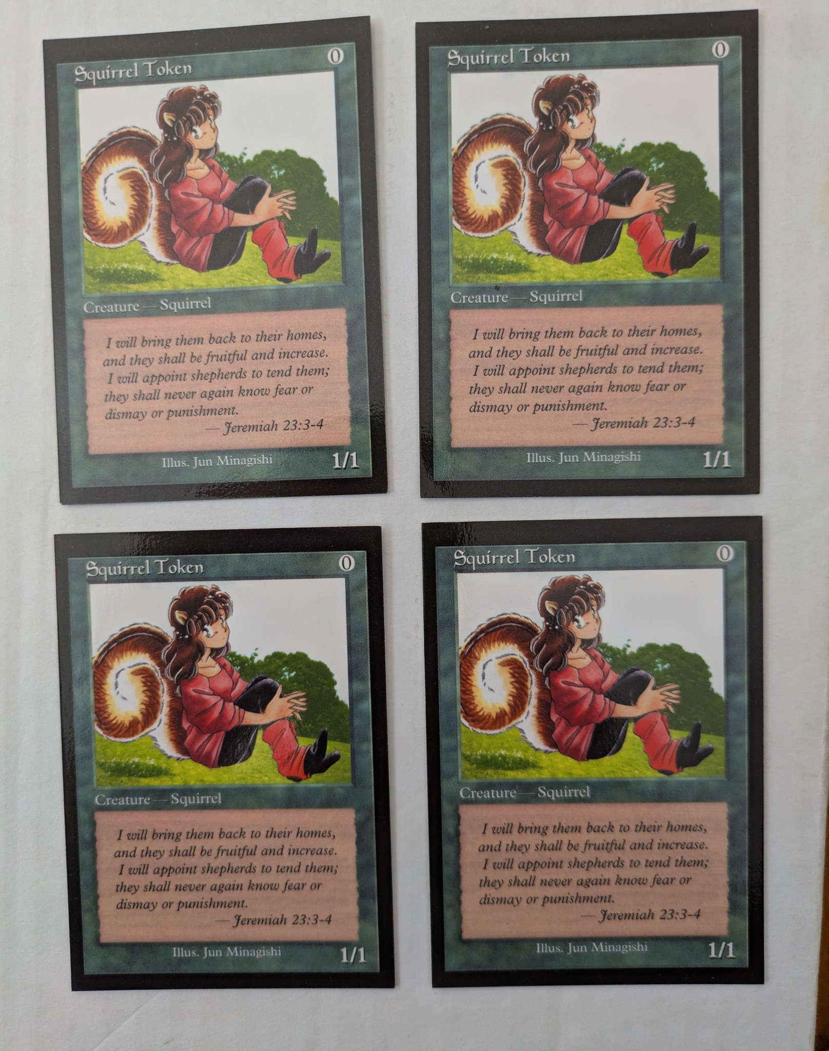 リス squirrel token minagishi jun mtg Jun Minagishi Squirrel Token Set auction