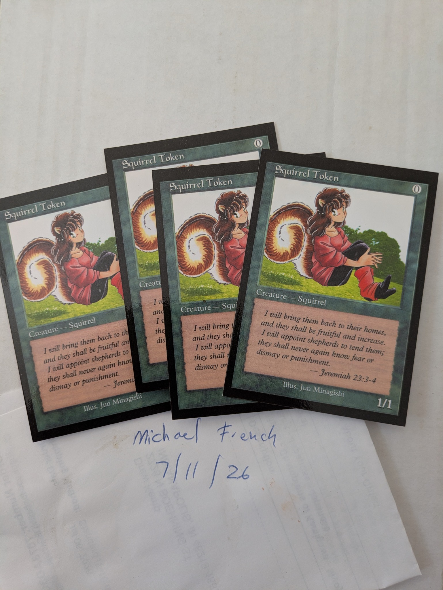 リス squirrel token minagishi jun mtg Jun Minagishi Squirrel Token Set auction