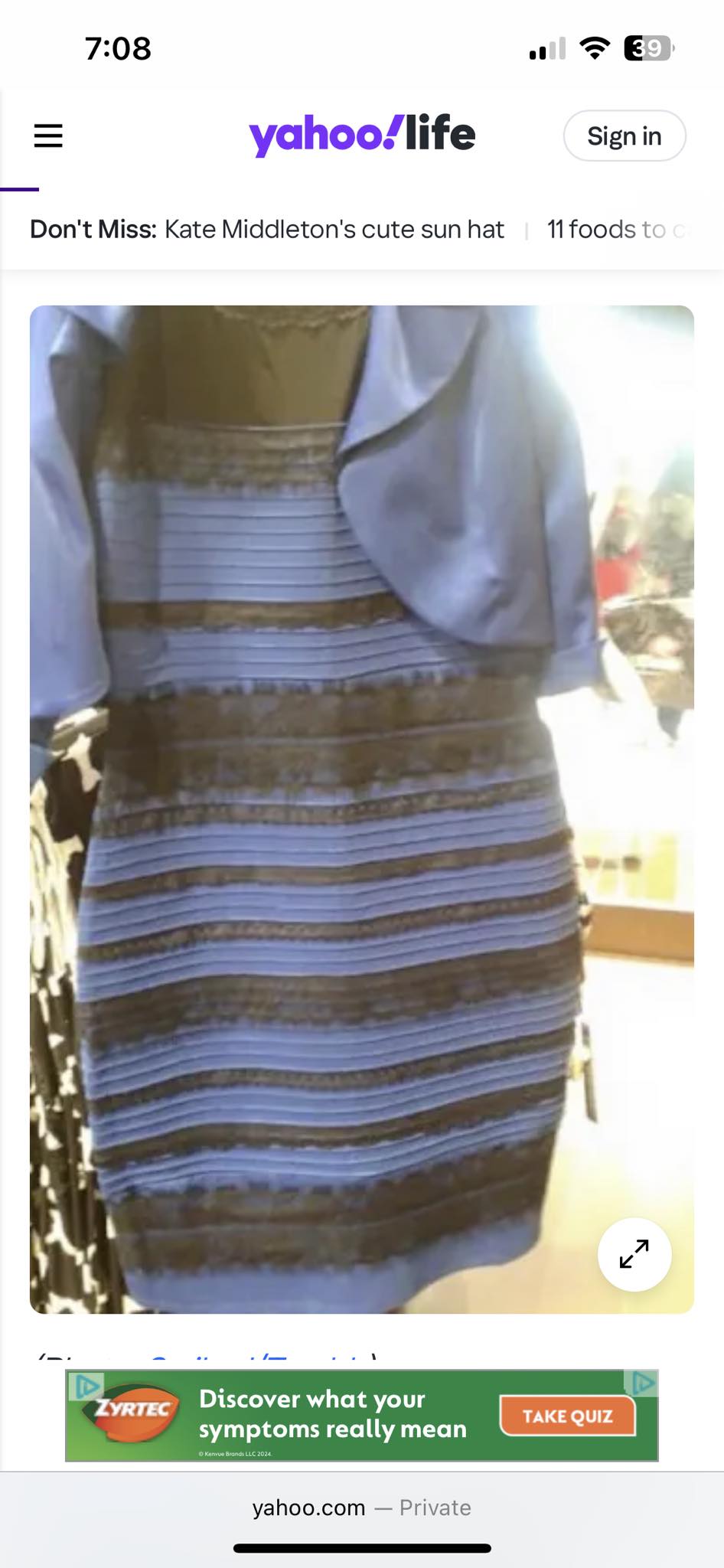 White and gold or black and blue dress debate