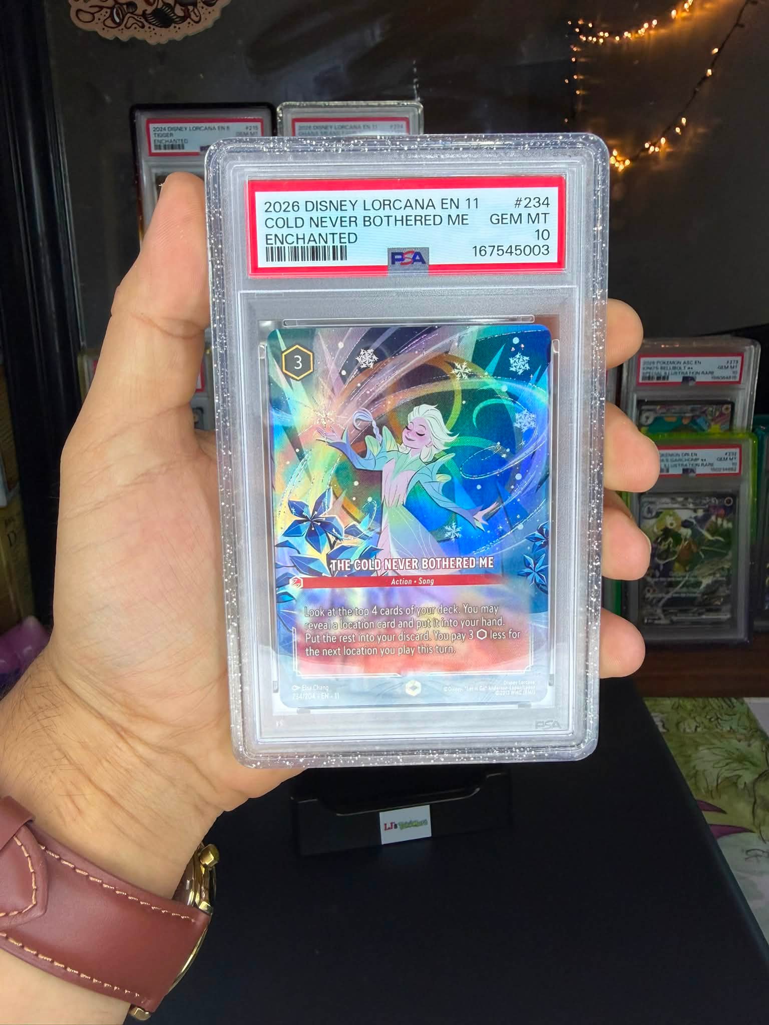 PSA 10 'The Cold Never Bothered Me' Disney Lorcana card for sale