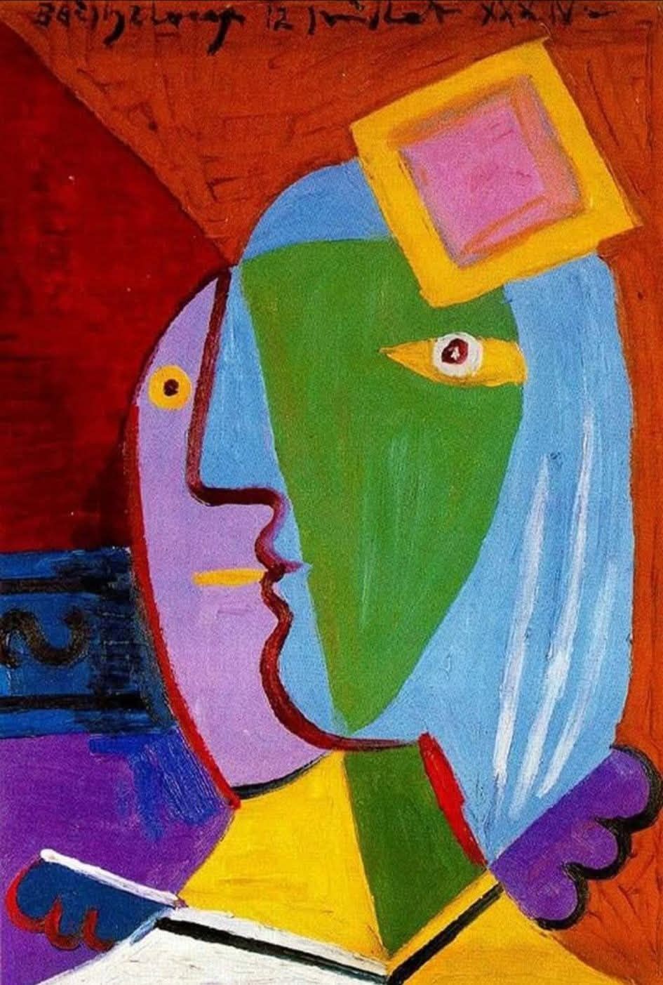 Pablo Picasso's Woman with Book painting