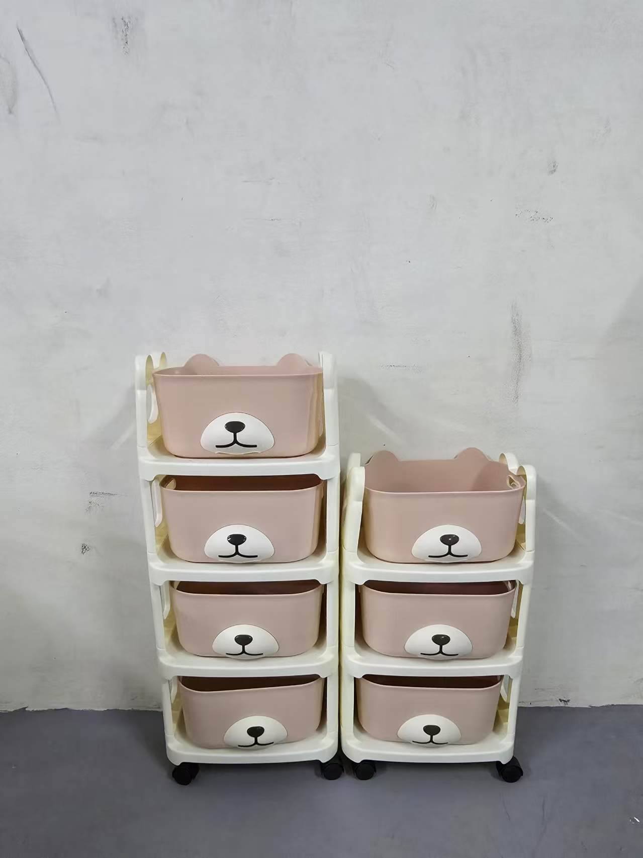 🌿儿童玩具多层收纳架🧸 多层分类收纳· 可拆卸收纳盒· 带滑轮设计