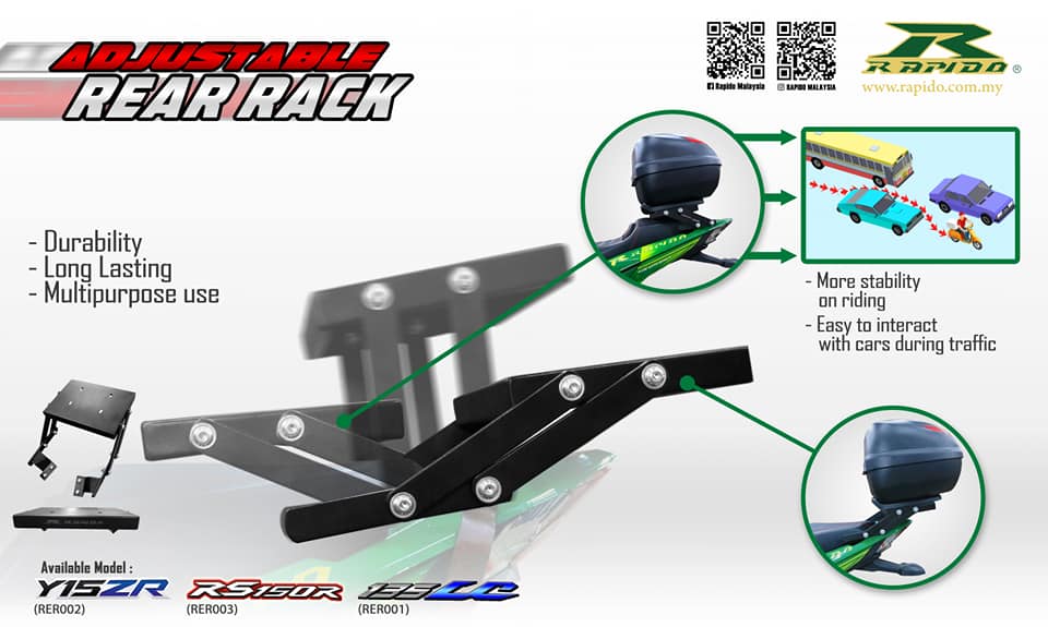 🚨 Rapido | Adjustable Rear Rack 🚨 💯... - OurJourney Biker | Facebook