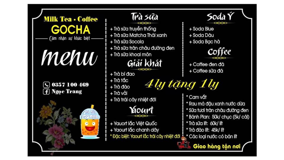 TRÀ SỮA GOCHA - Nhà GOCHA đã full Menu rồi ạ 😊 Ghé quán... | Facebook
