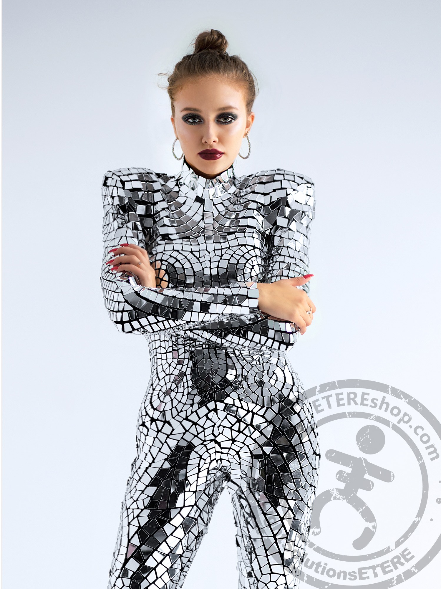 lady gaga mirror dress costume Silver unitard suit style by @etereshop. ⠀ ⠀⠀ ⠀⠀⠀ 🌠 Custom made and inspired by @ladygaga famous silver suit. ❤⠀⠀ 🌠 Looks like one-piece made of liquid silver. ⠀ 🌠 Ergonomic a lady gaga disco ball outfit