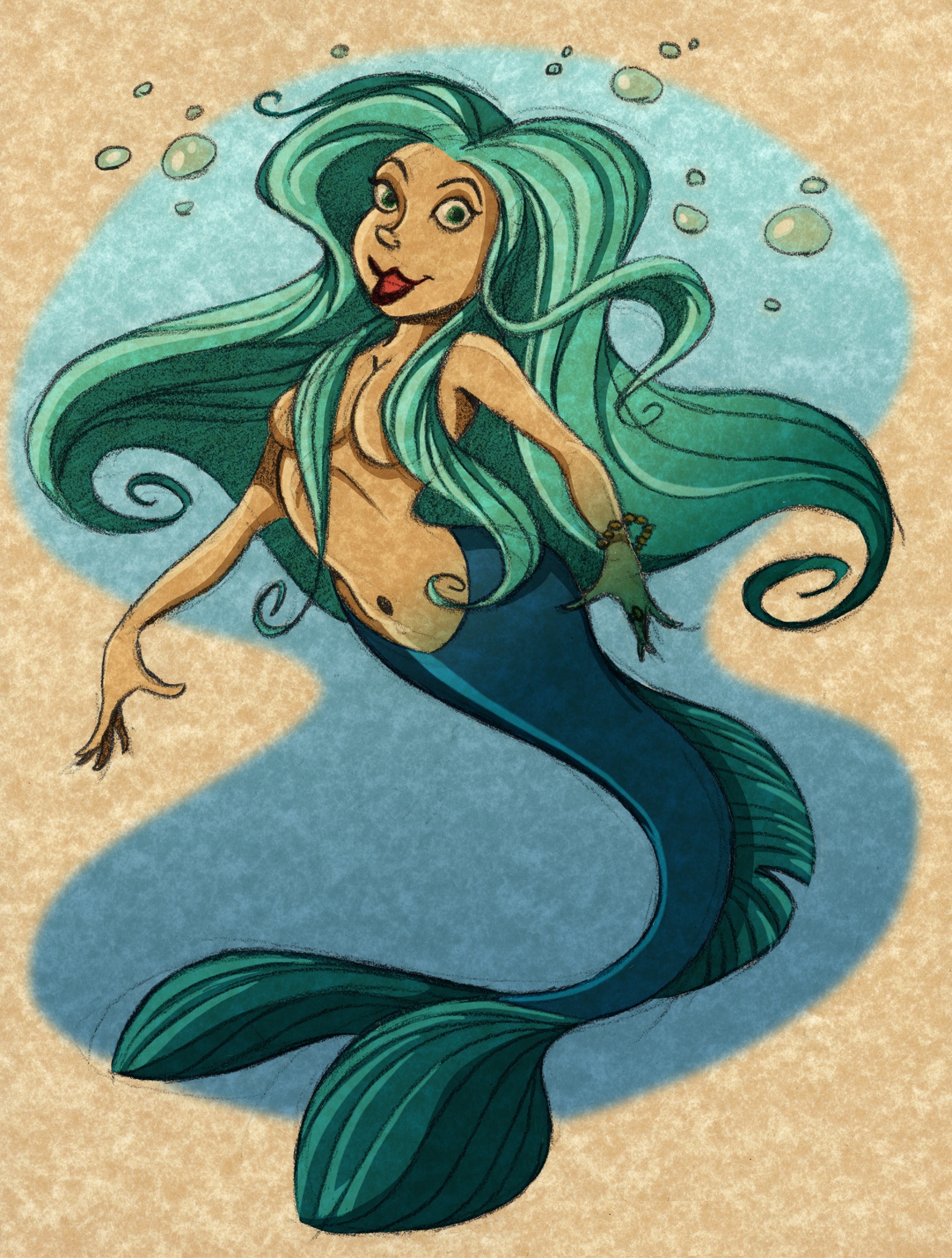 Artist shares daily mermaid drawing and creative journey