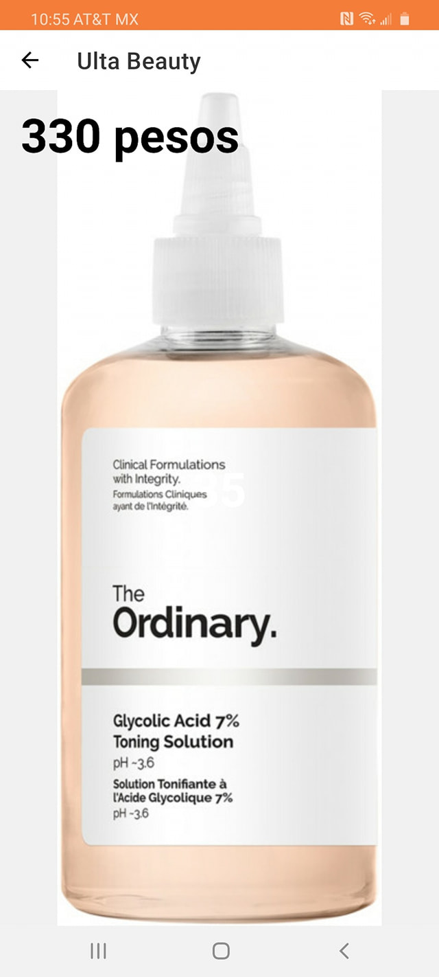 Tonique Exfoliant The Ordinary - Acide Glycolique 7% - 100 Ml - Neuf