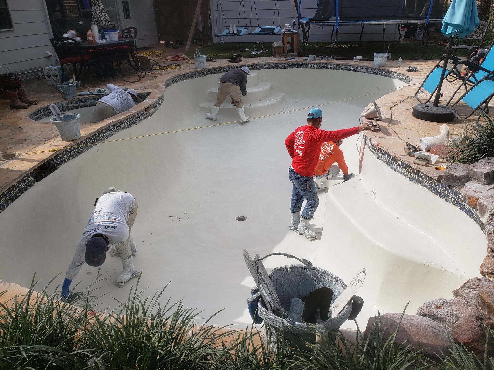 Jet Pools - Before and after Jet Pools resurfaced with sky...