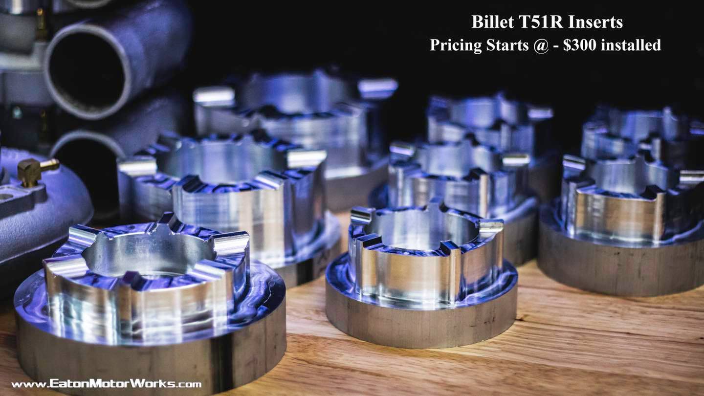 Eaton MotorWorks - Billet 5 & 6 port T51R Turbo Compressor Cover ...