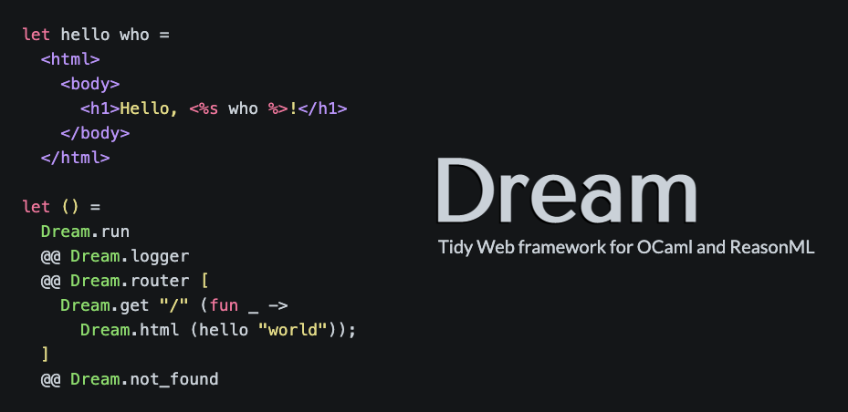Dream เว็บ framework สำหรับ ReasonML... - CODE DAI - โค้ดได้