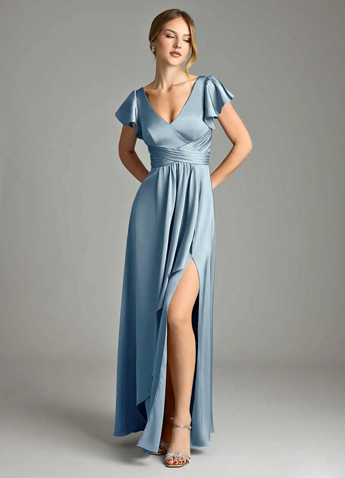 azazie bridesmaid dress resale New and used for sale Georgina Rodriguez Channels Cinderella V NECK DRESSES Color:Fresh Blue azazie bridesmaid dresses