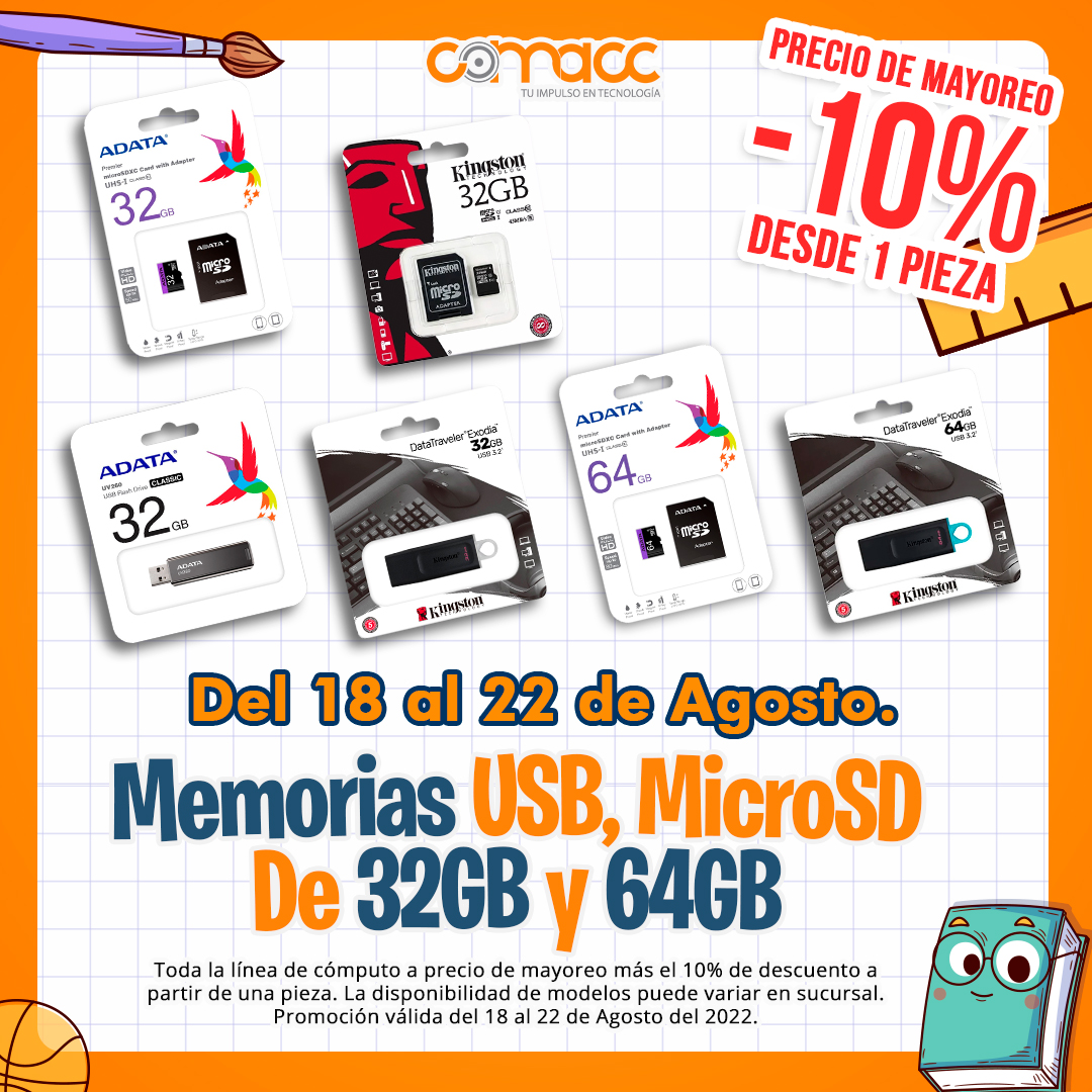 Comacc - 📣¡ Llegaron las rebajas a Comacc !📣 Memorias SD y...