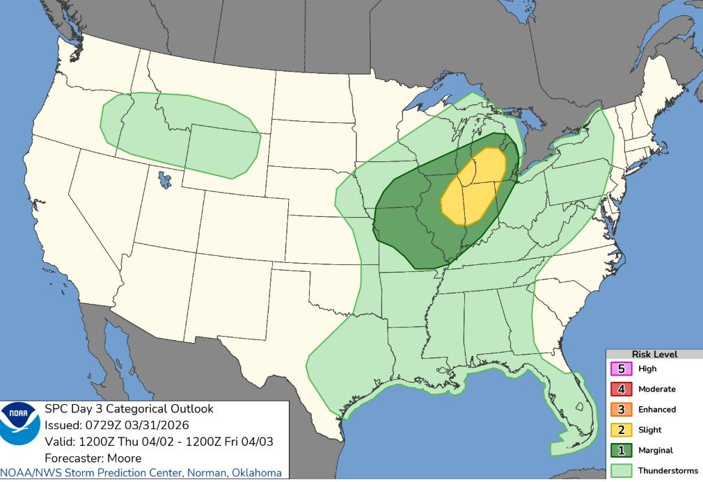 The Storm Prediction Center has most of West Michigan highlighted