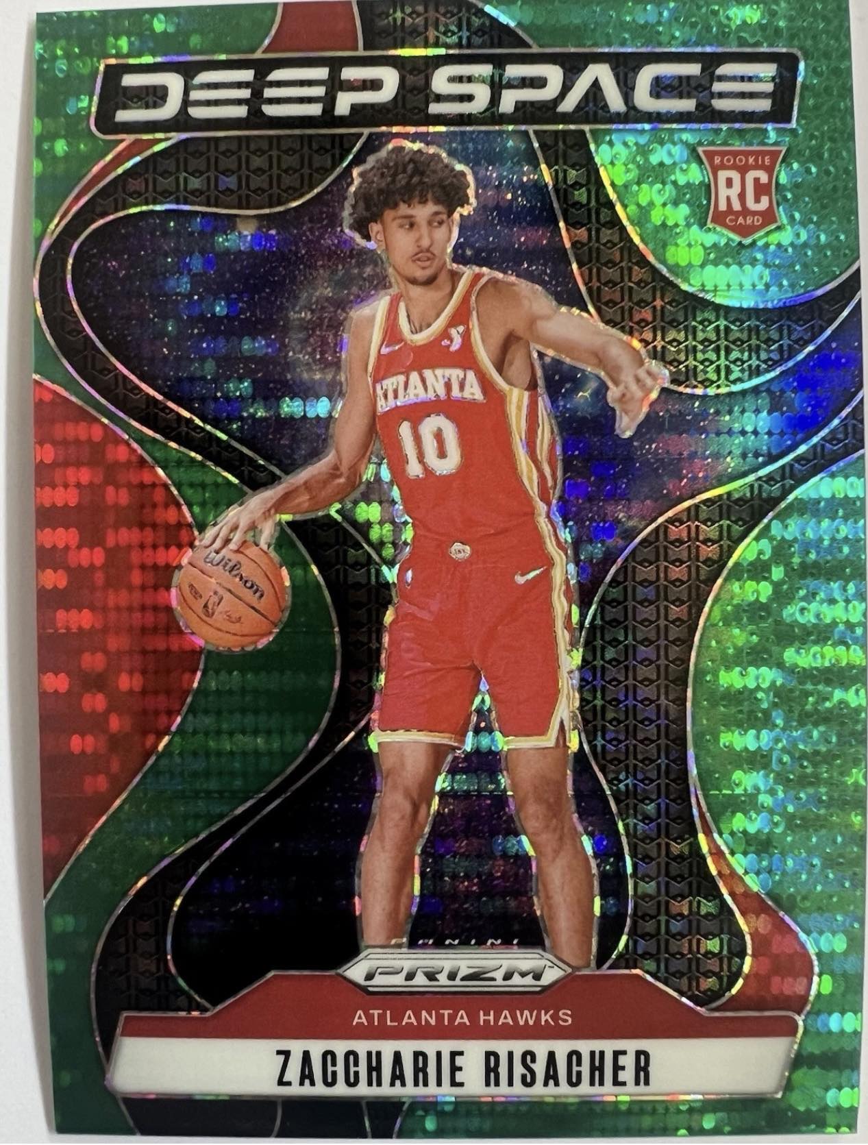 Rare green pulsar parallel basketball card is from the 2023-24 