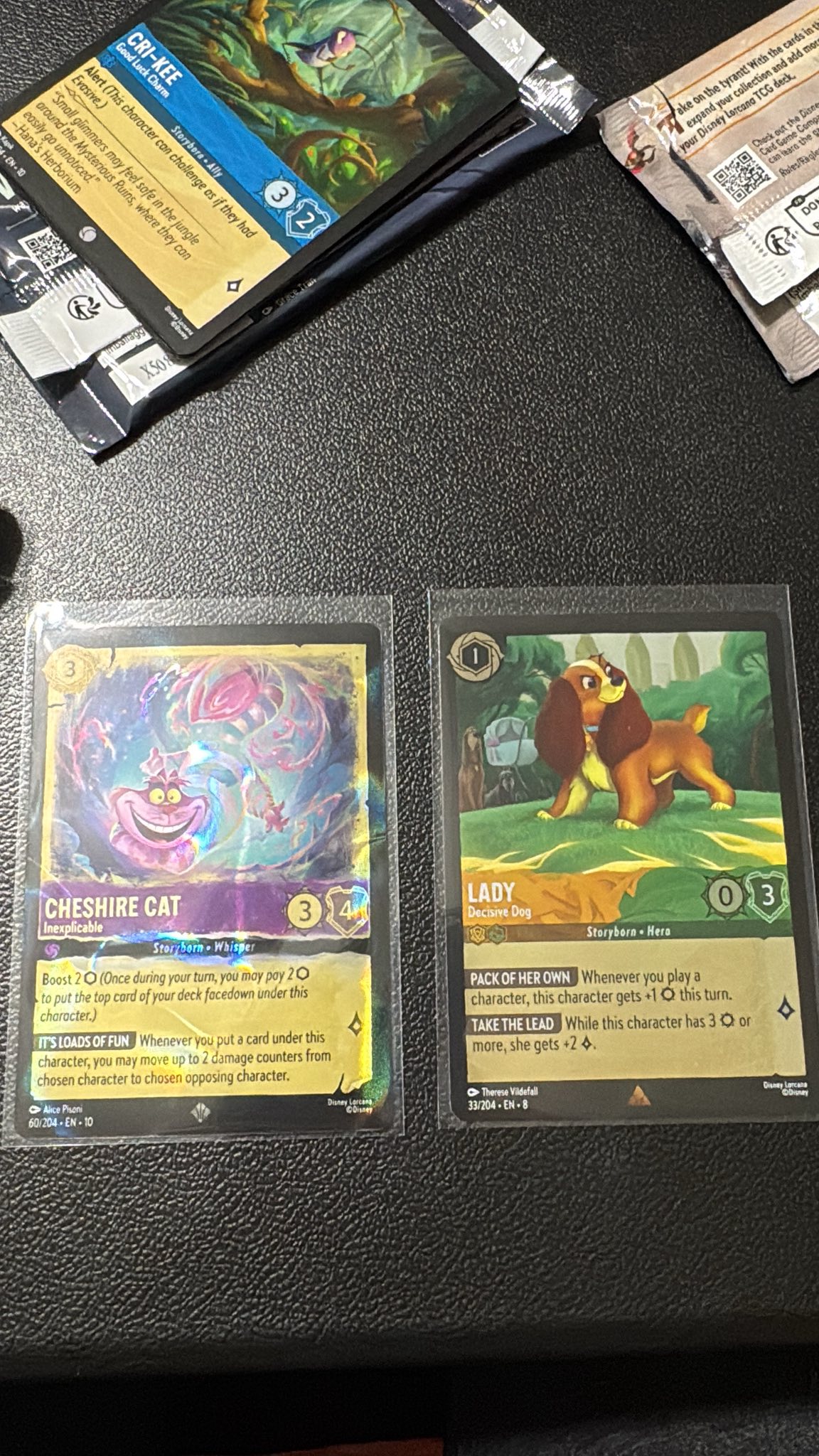 First cold foil pull in Disney Lorcana TCG