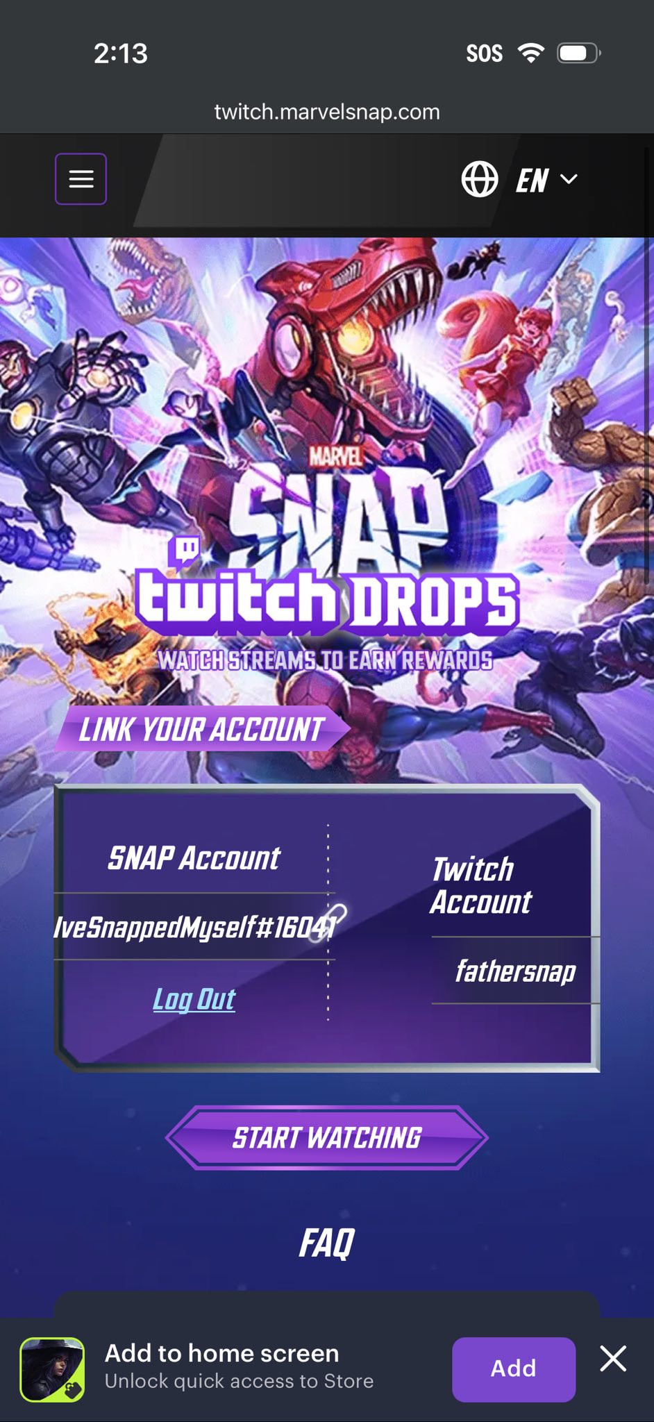 Twitch drops issue with multiple accounts