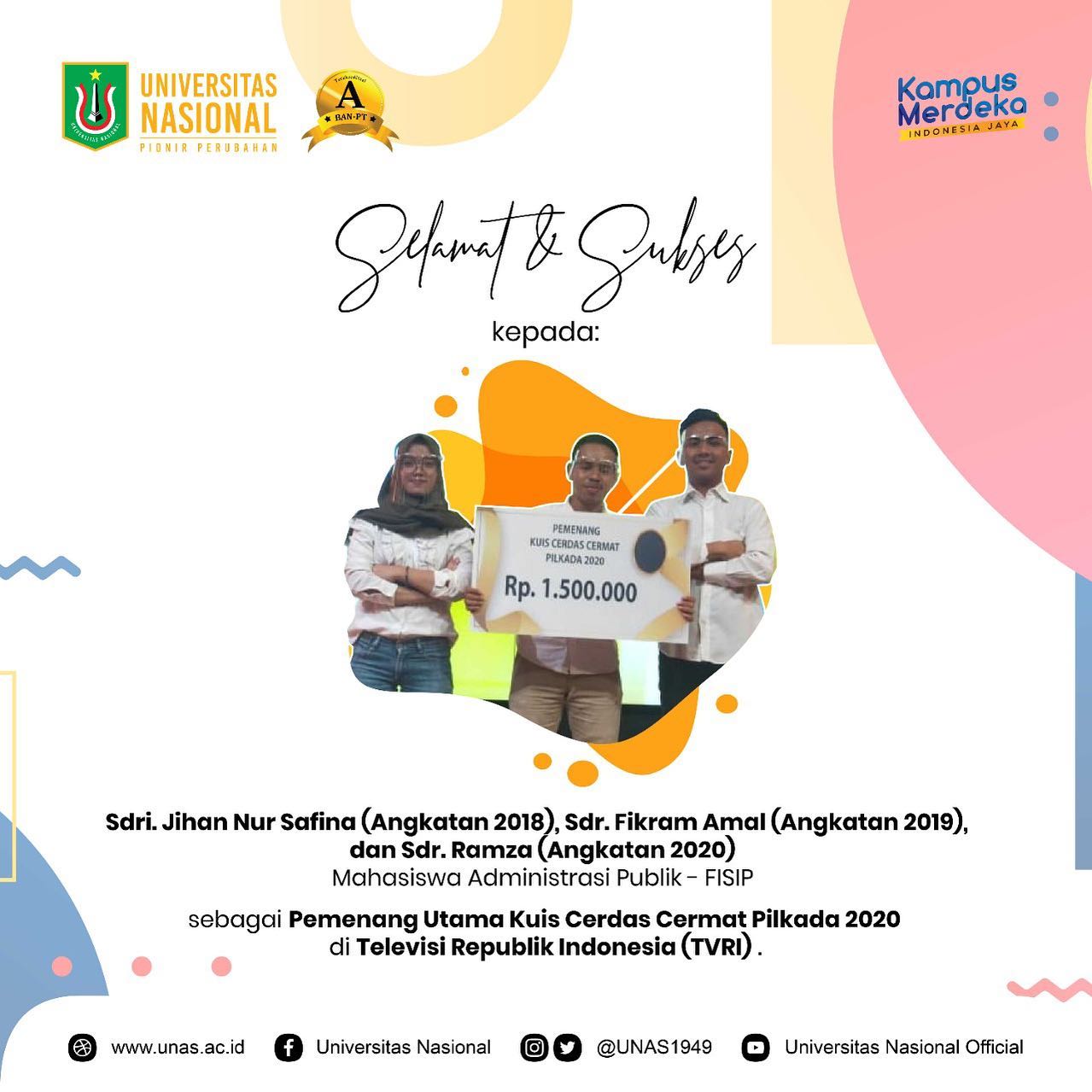 Selamat dan sukses kepada sdri... - Universitas Nasional | Facebook
