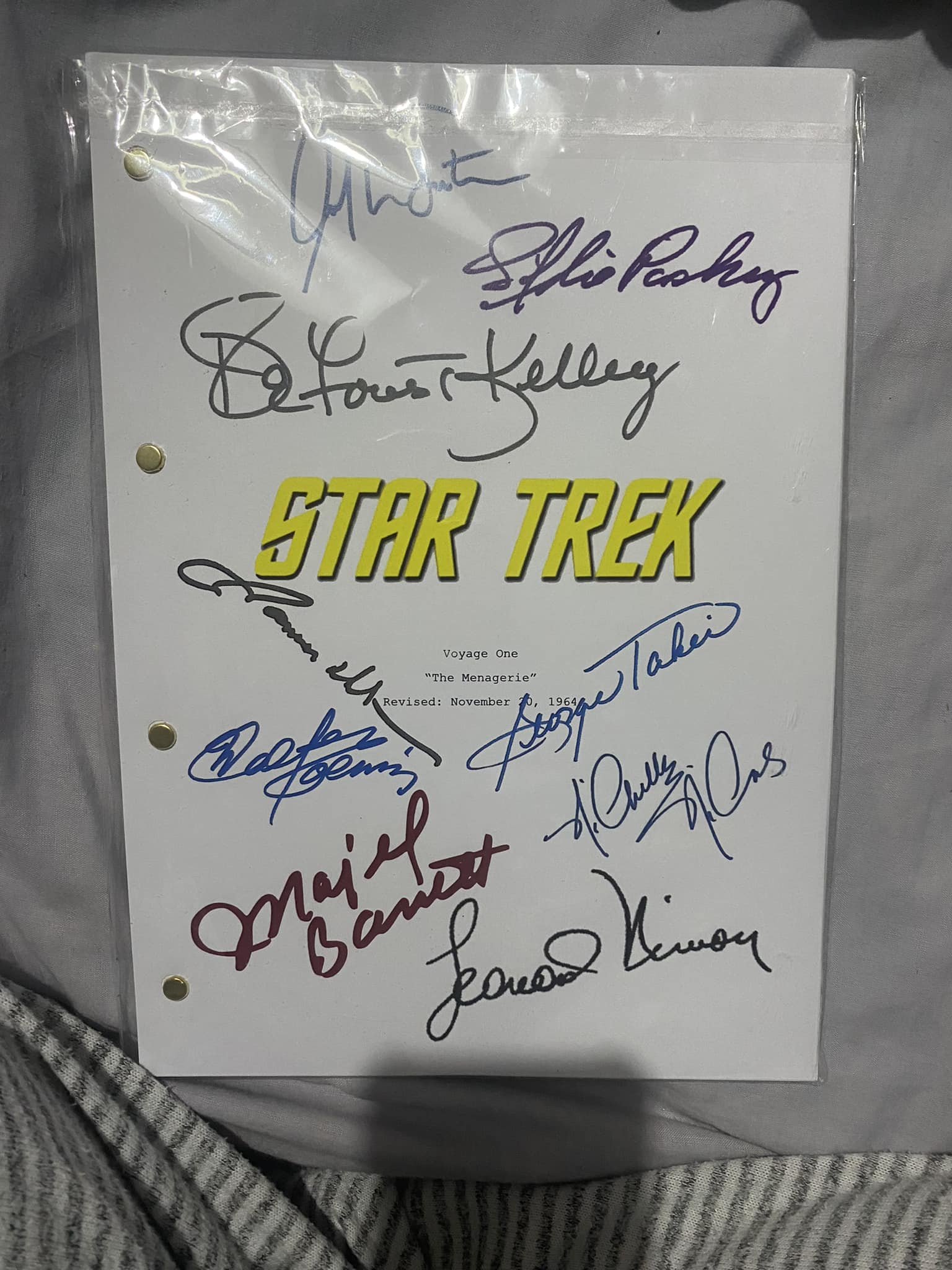 Rare Star Trek script signed by Dominic and Connor found