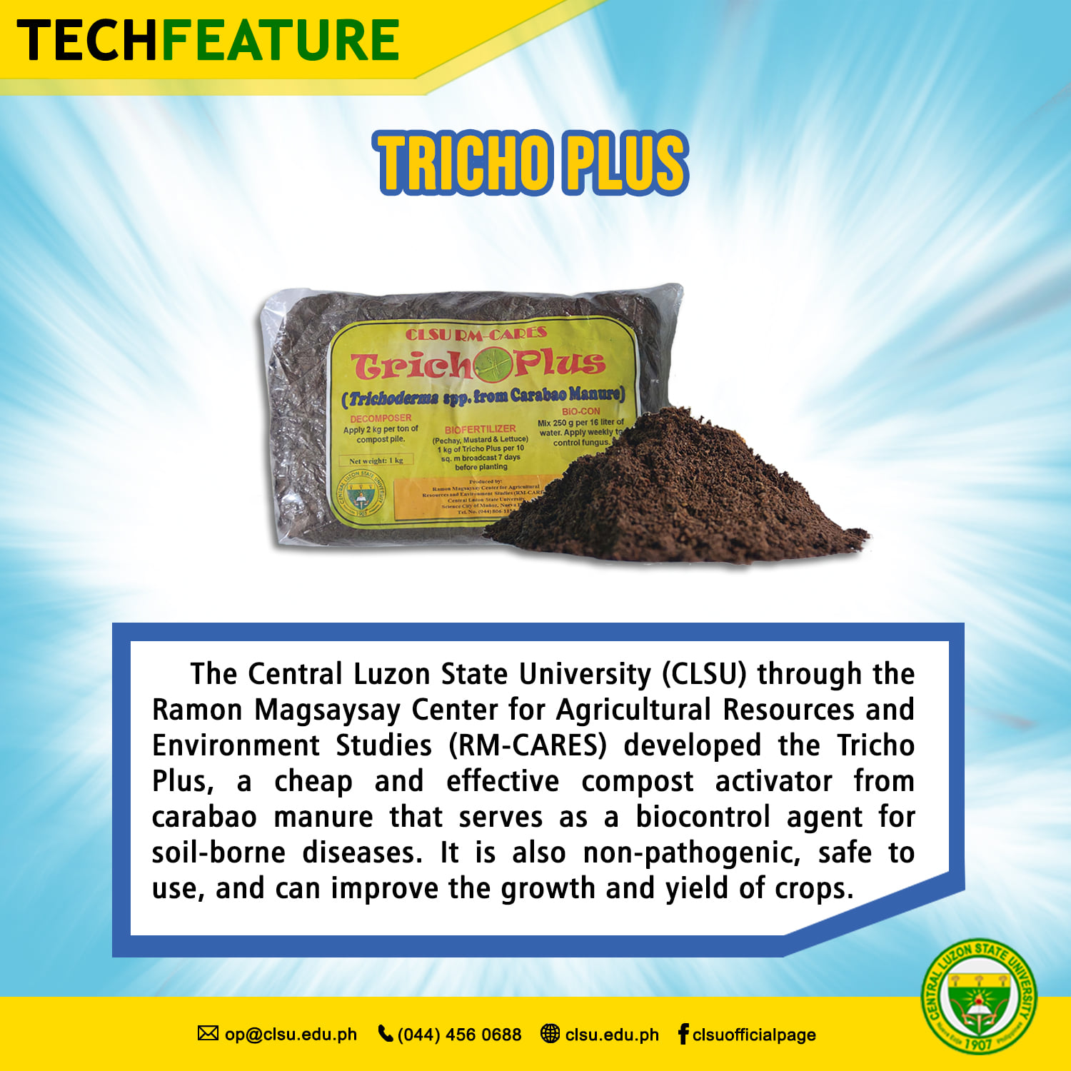 TECHFEATURE I Tricho Plus... - Central Luzon State University | Facebook