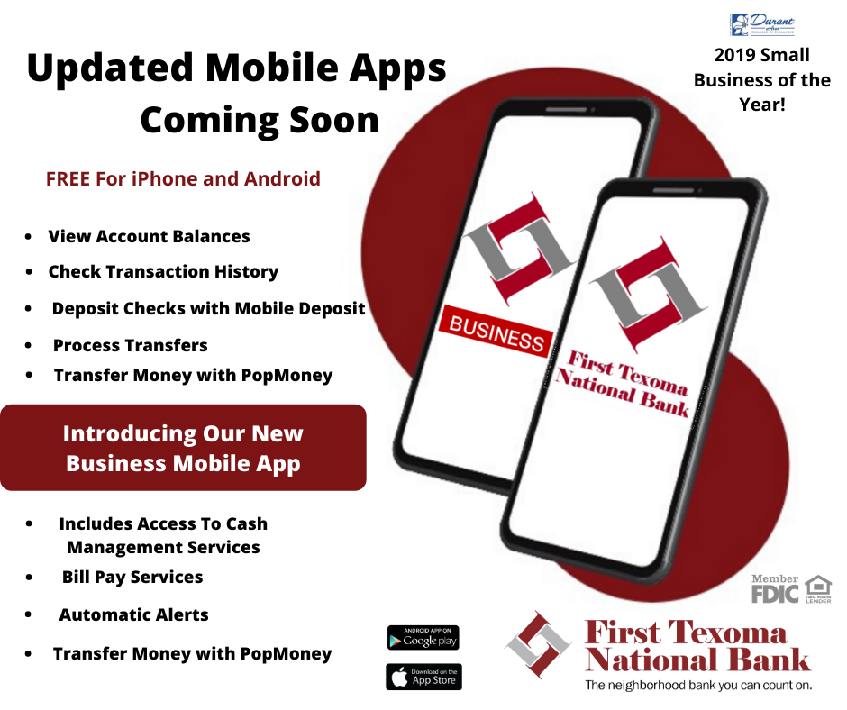 Coming April 20th, FTNB will... - First Texoma National Bank | Facebook