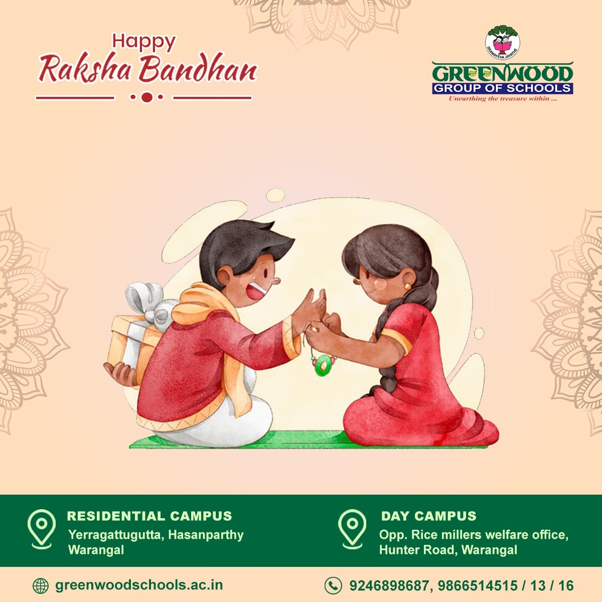 Happy Raksha Bandhan from the team of... - Greenwoodschools