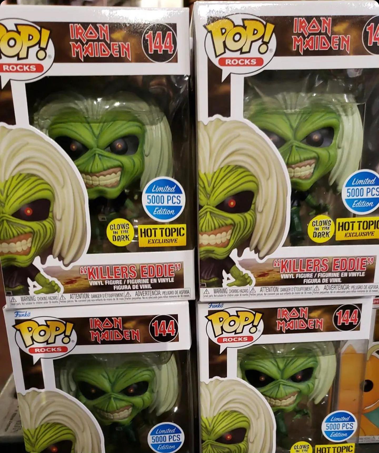 Funko Pop! Rocks: Iron Maiden – Eddie 4 Pack (Glow in the Dark