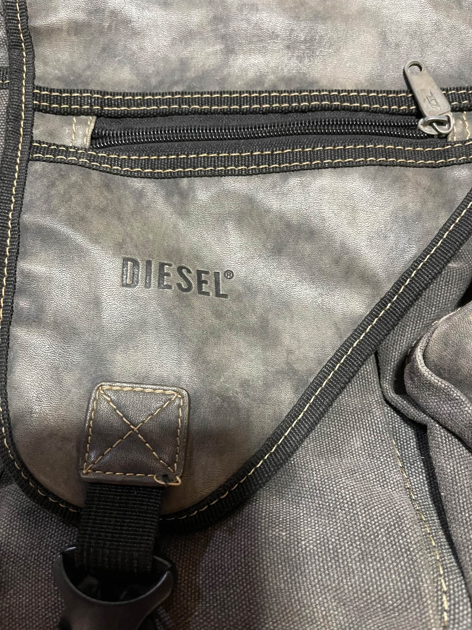 Vintage Y2k Diesel archive cyber-grunge canvas messenger bag