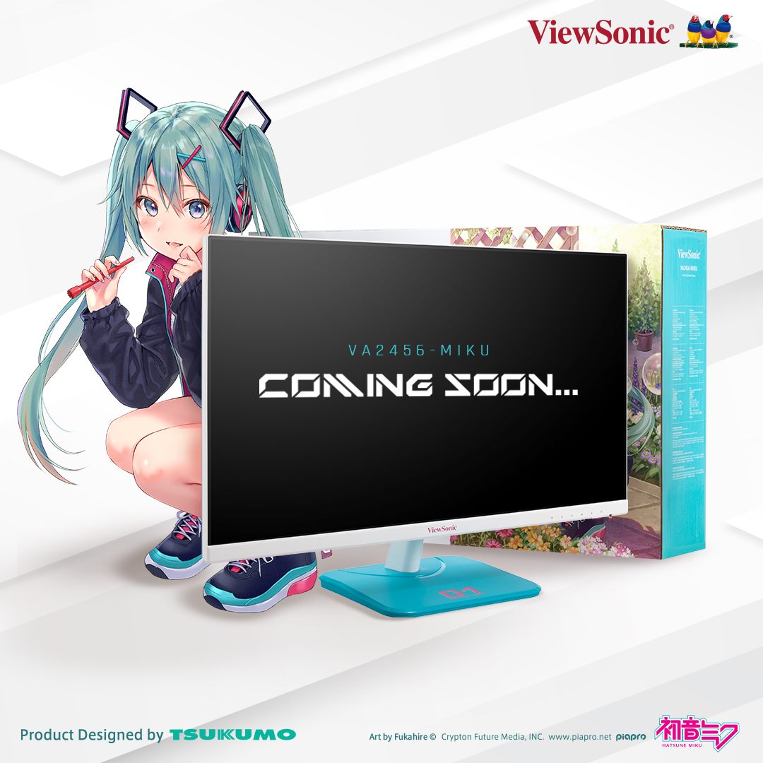 ViewSonic x HATSUNE MIKU presents the 24 inch VA2456-MIKU