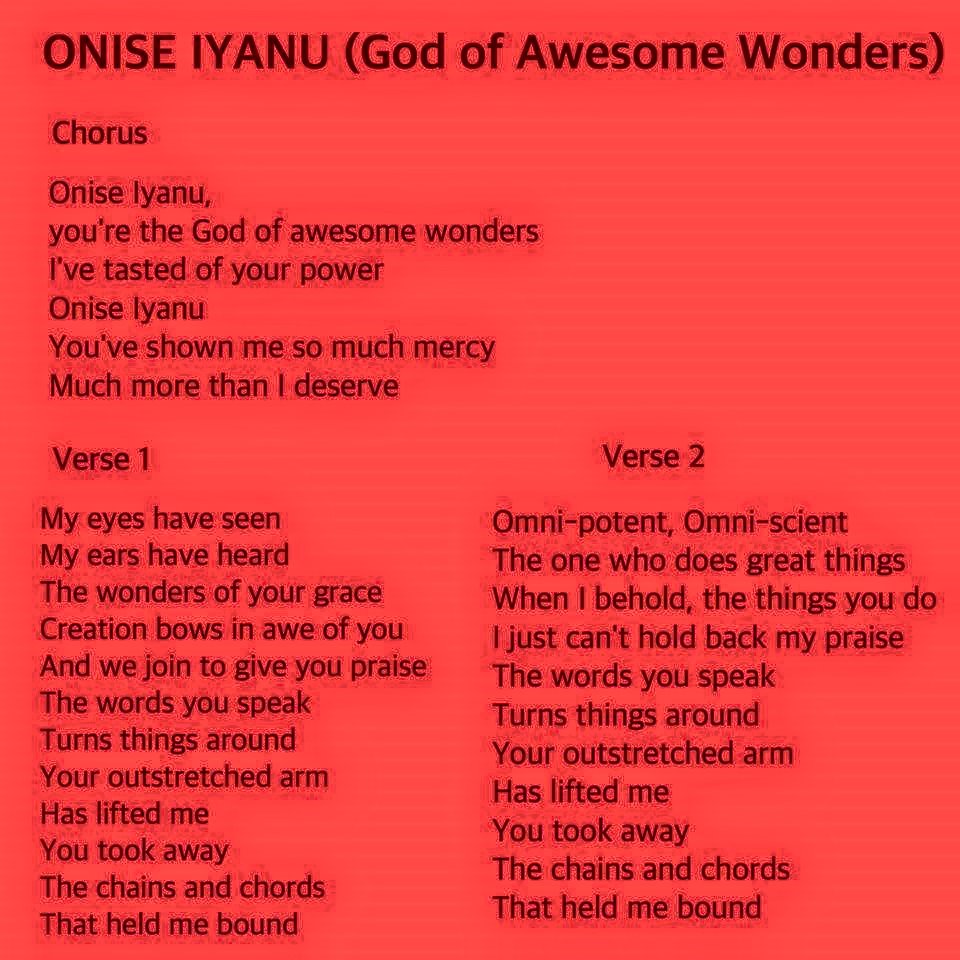 Onise Iyanu Nathaniel Bassey Onise Iyanu Inspiring Song Lyrics Facebook You enter suddenly and i am lost again inside the majesty, oh i am lost again and you come suddenly, 'cause i am lost again inside the myster. onise iyanu nathaniel bassey onise
