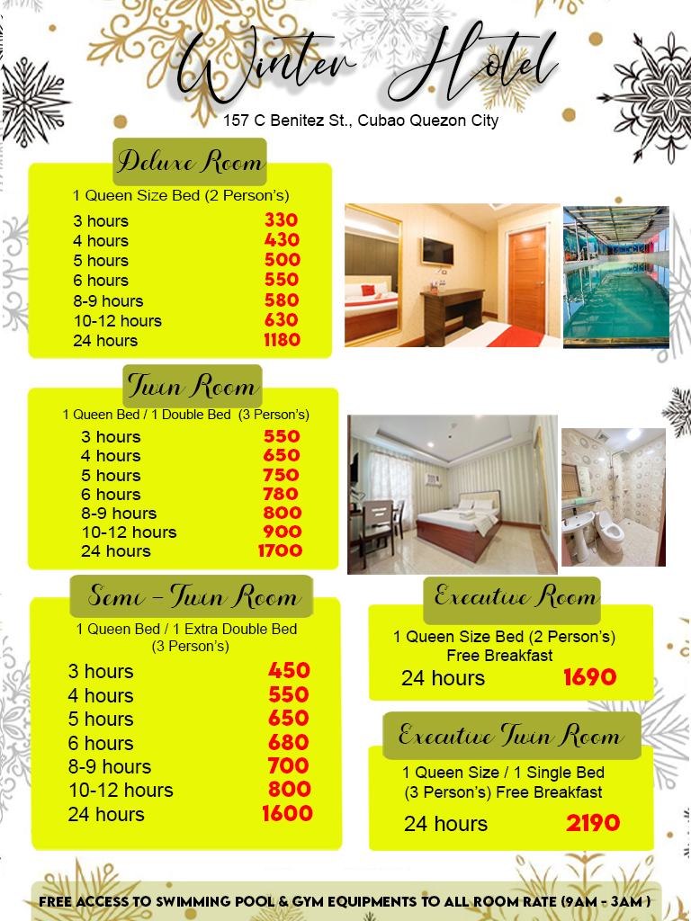 Winter - New RATES unlocked visit us @Winter Hotel Benitez Cubao | Facebook