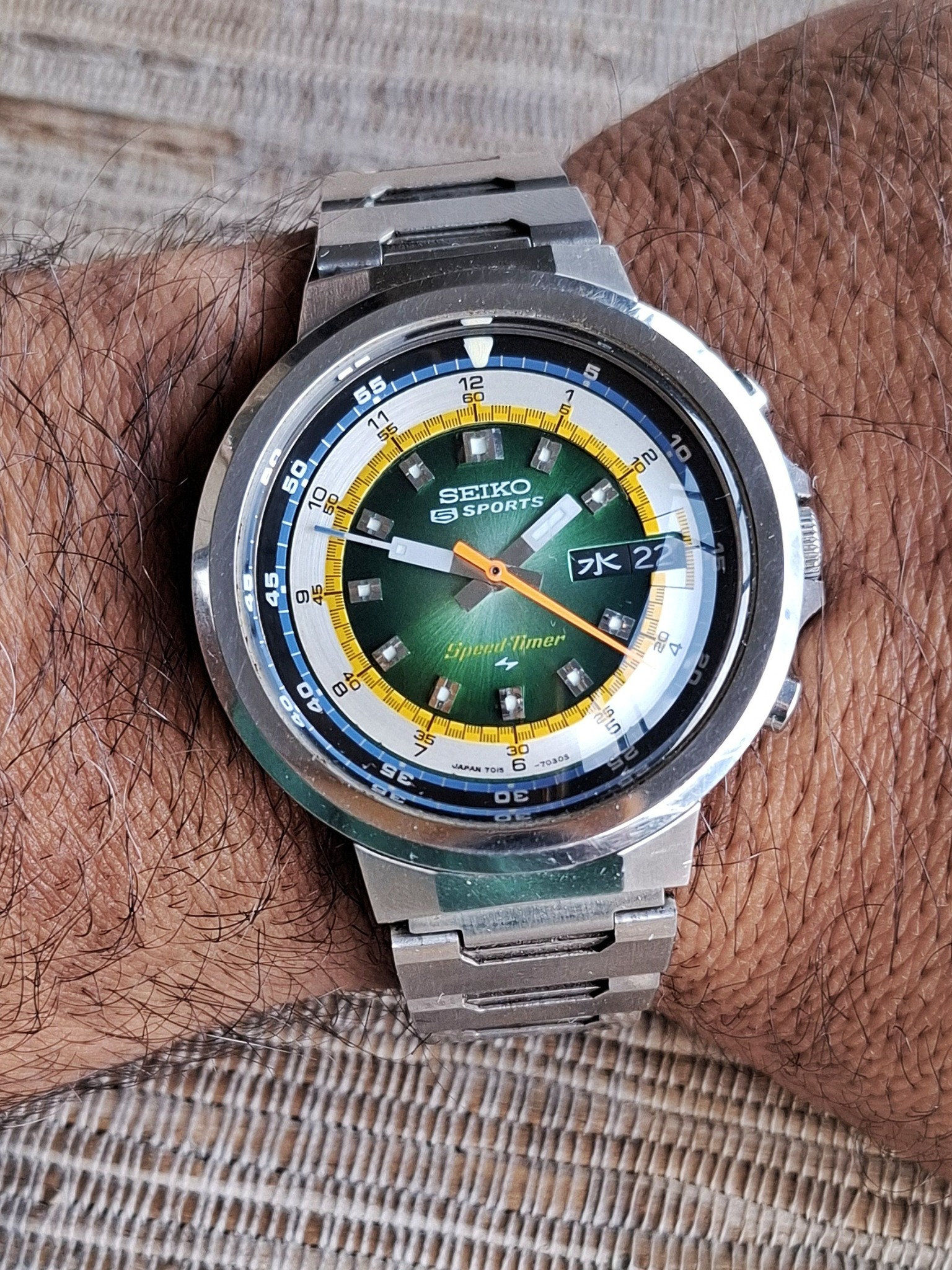 1973 Seiko Speedtimer Hulk Flyback JDM 7015 7020 🐍⌚