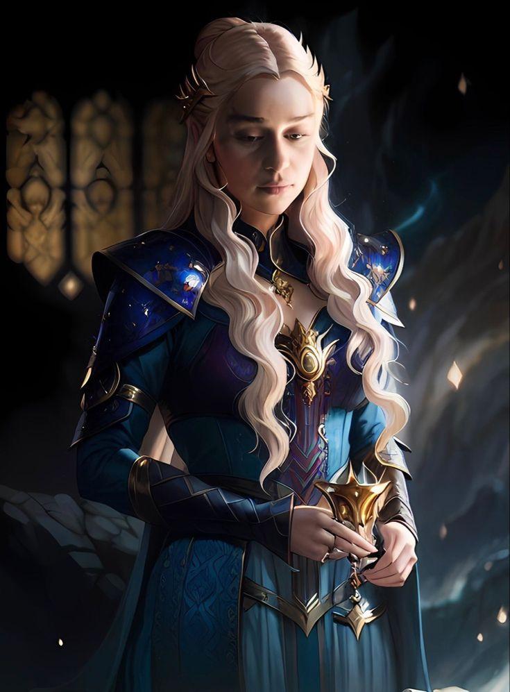 daenerys targaryen blue dress Qarth from Game of Thrones I will answer injustice with justice Emilia Clarke 🤍✨ (@emilia_clarke @gameofthrones