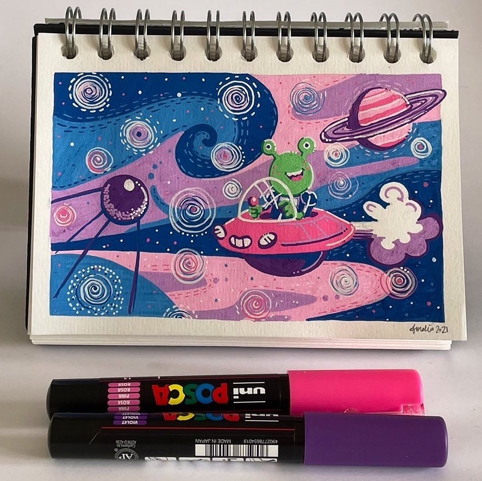 Dippyfish Cards - Art course Exercise 2: Draw a night sky....