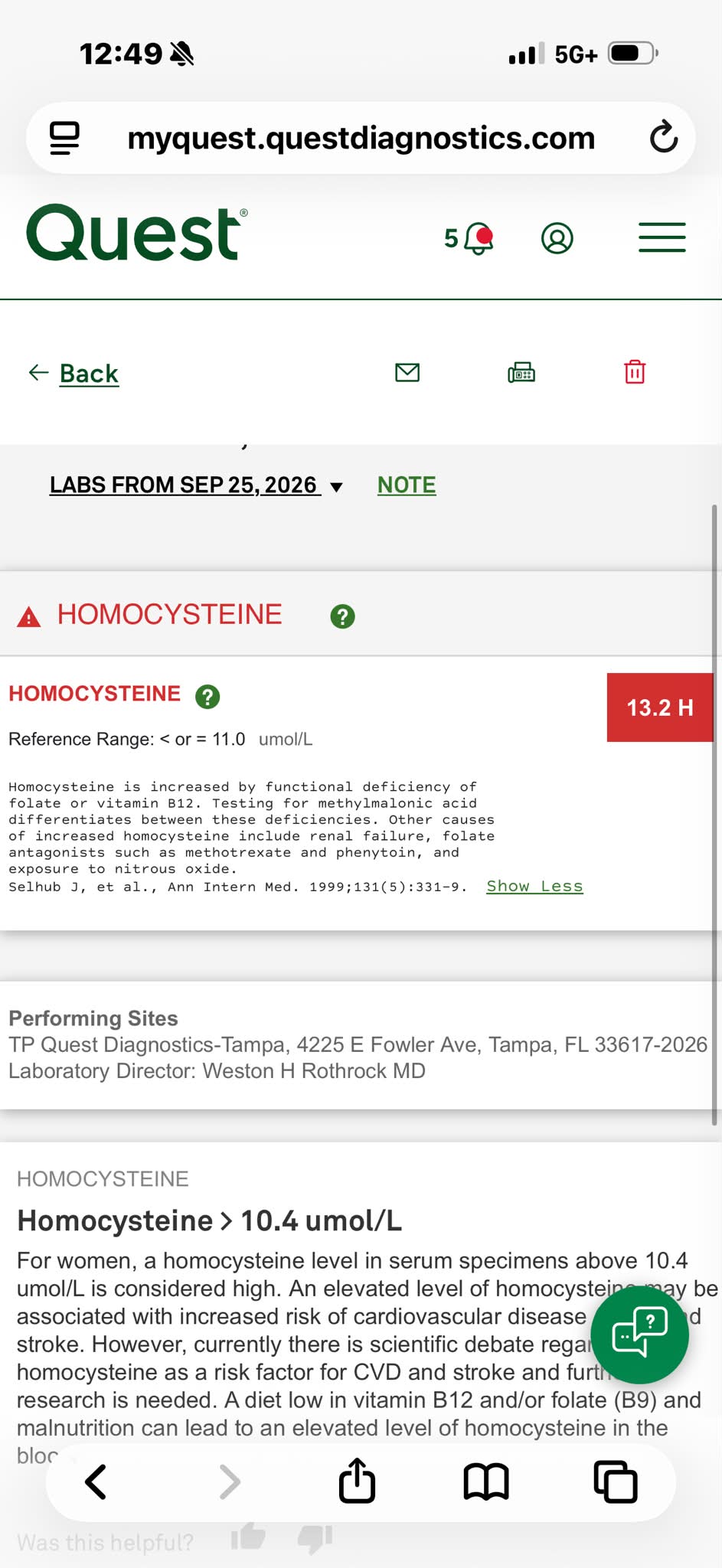 quest diagnostics total glutathione test What does a positive MTHFR result mean with elevated homocysteine levels? anti ageing