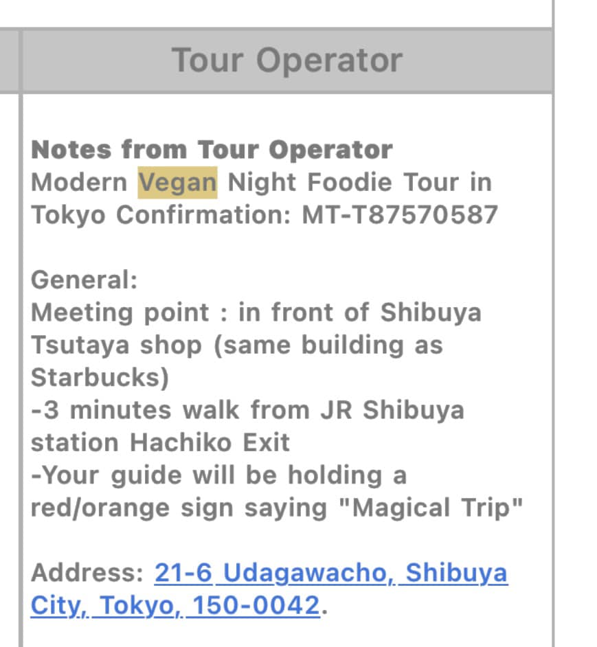 Sooooo… upon reading my tour instructions for tonight it has