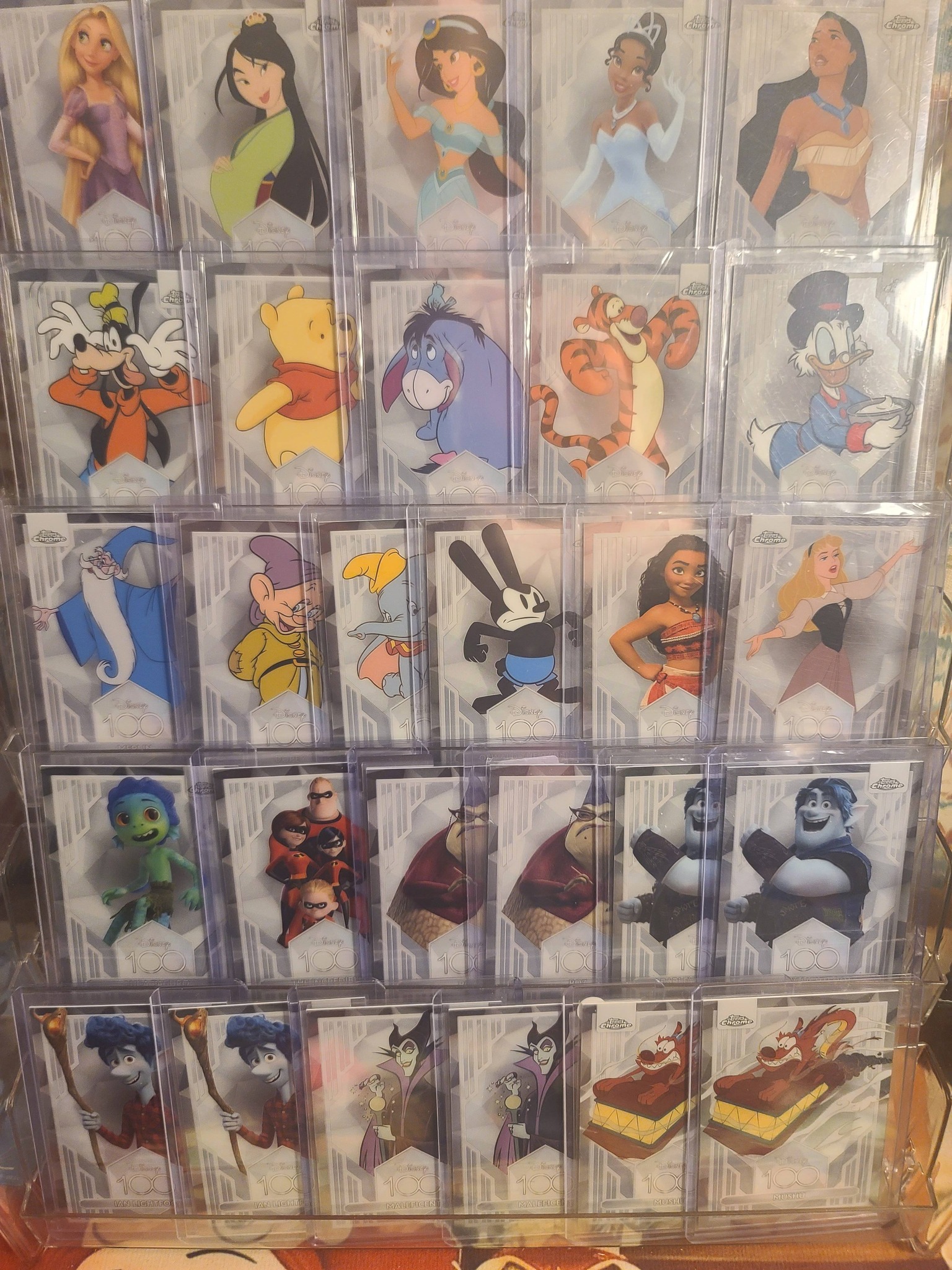 D100 Topps Chrome 44 Card Lot Princesses Goofy Oswald and more