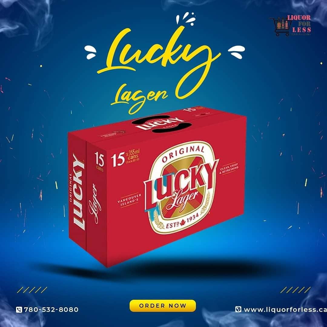 Liquor For Less - Lucky Lager is an American lager with U.S. brewing ...