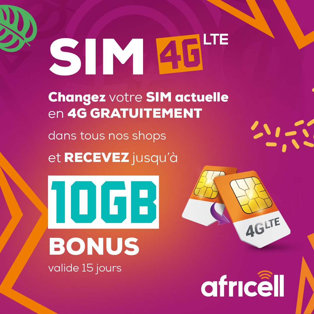 Africell RDC - 📣𝗔𝘀-𝘁𝘂 𝗱é𝗷à 𝗿éç𝘂 𝘁𝗮 #𝗦𝗜𝗠 #𝟰𝗚 𝗱'𝗮𝗳𝗿𝗶𝗰𝗲𝗹𝗹?... | Facebook