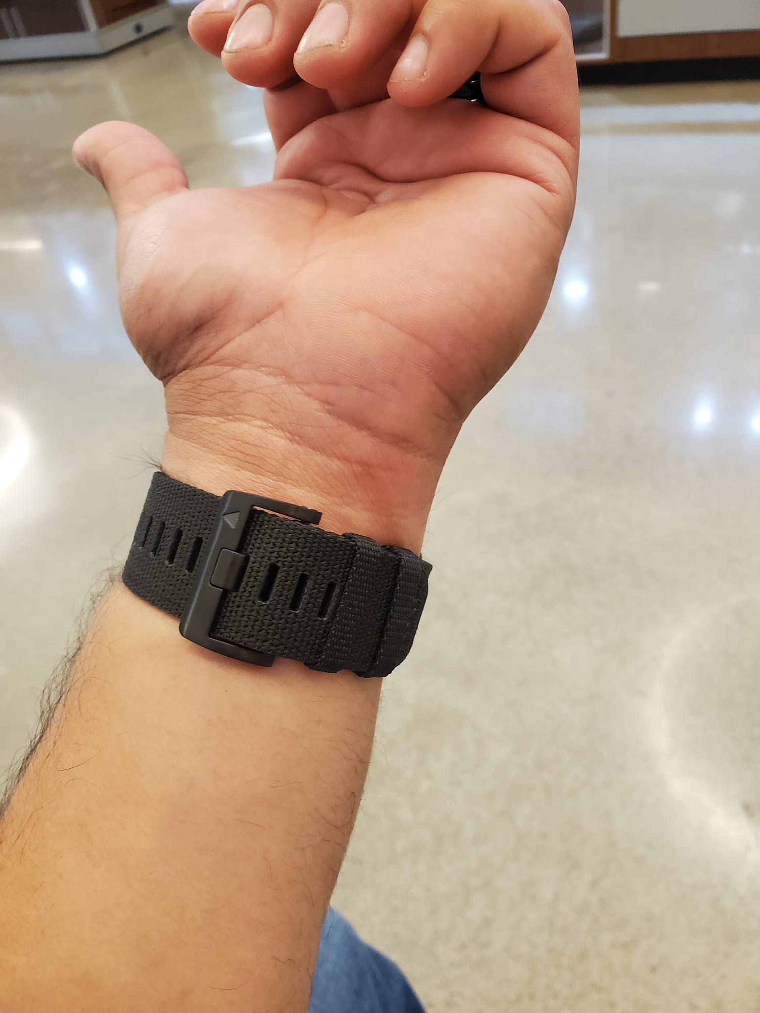 Tactical black nylon quick fit strap for Garmin Fenix 7ss