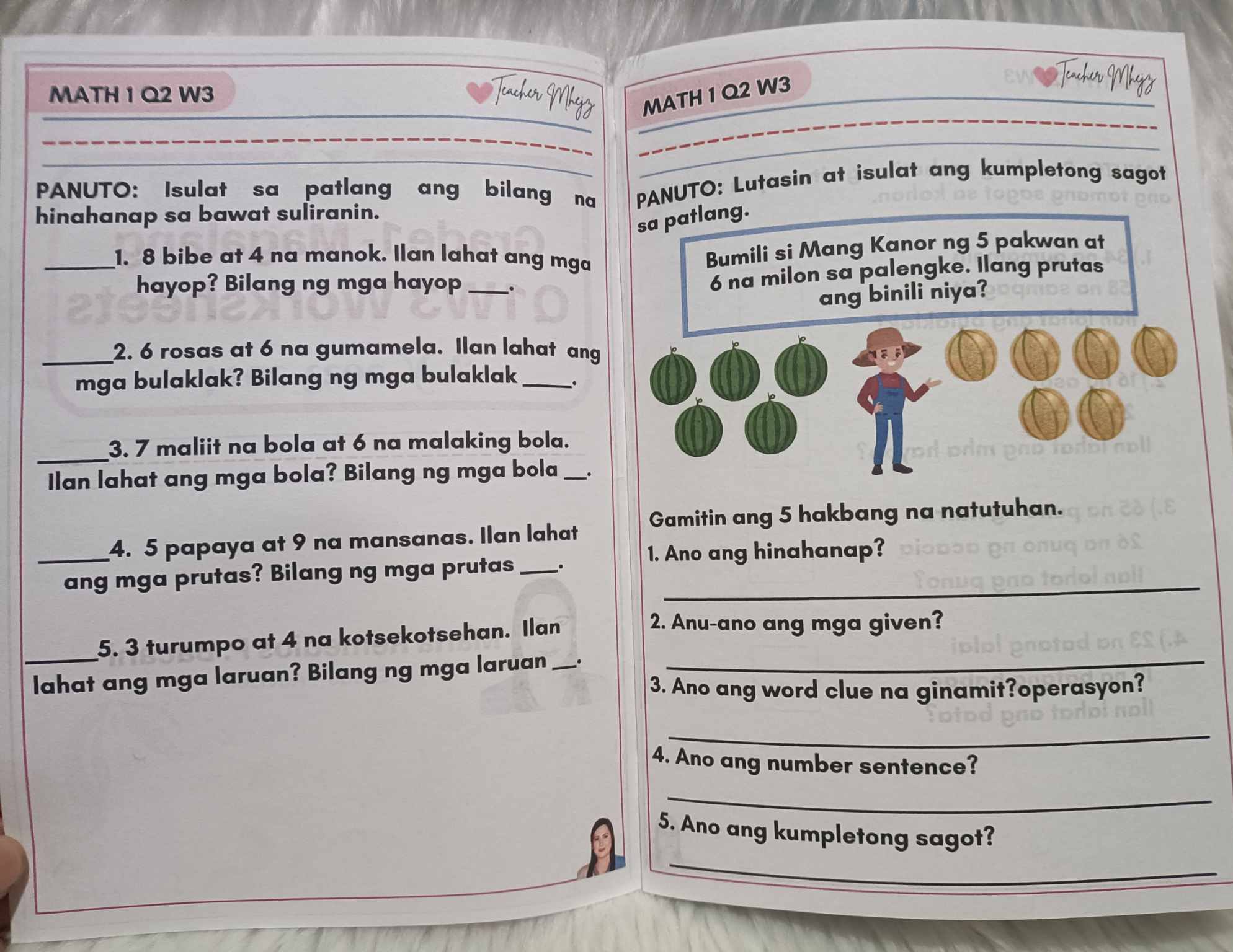 Grade 1 Q2 Week 3... - Free Grade 1 Files -Teacher Mhejz