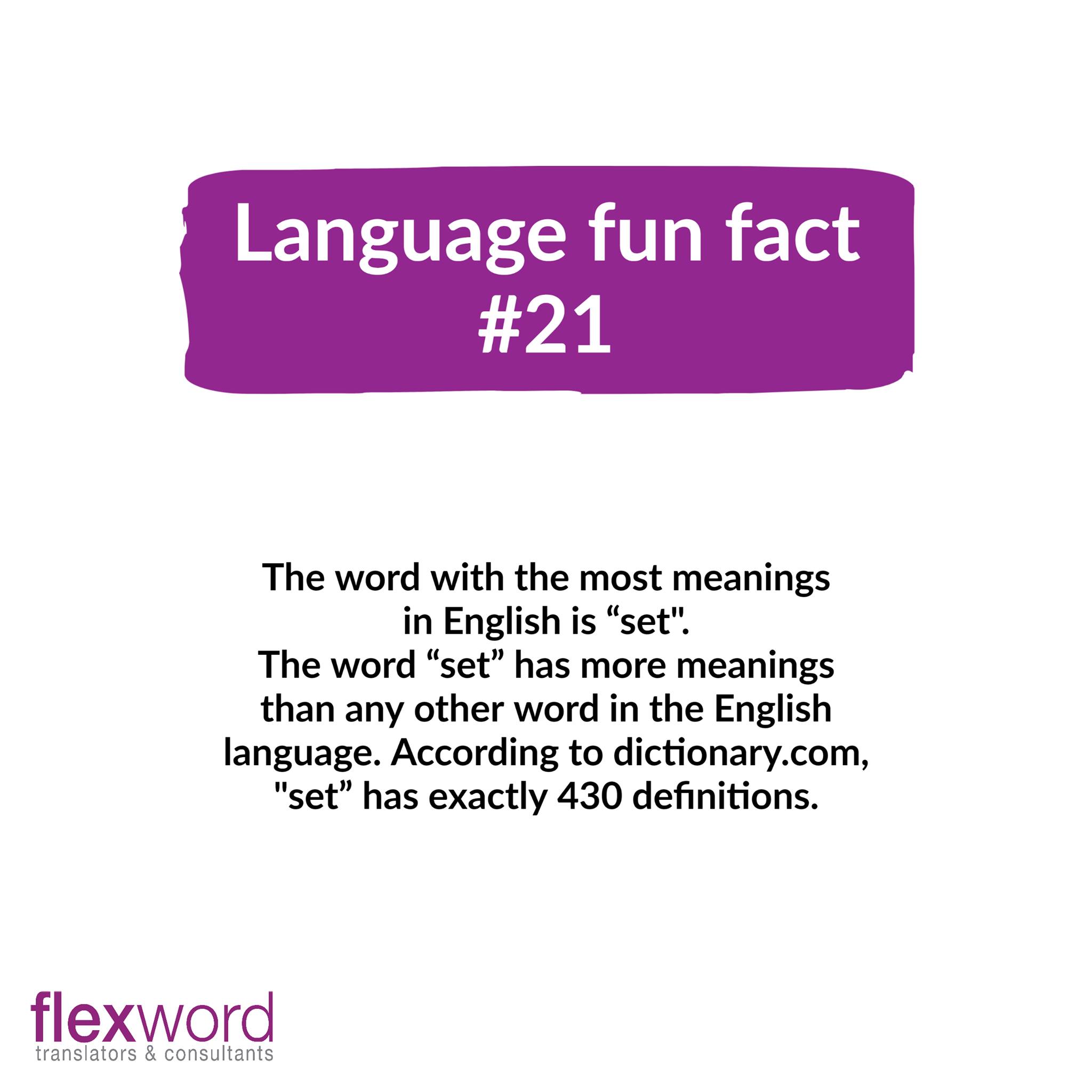 Flexword - The word with the most meanings in English is 