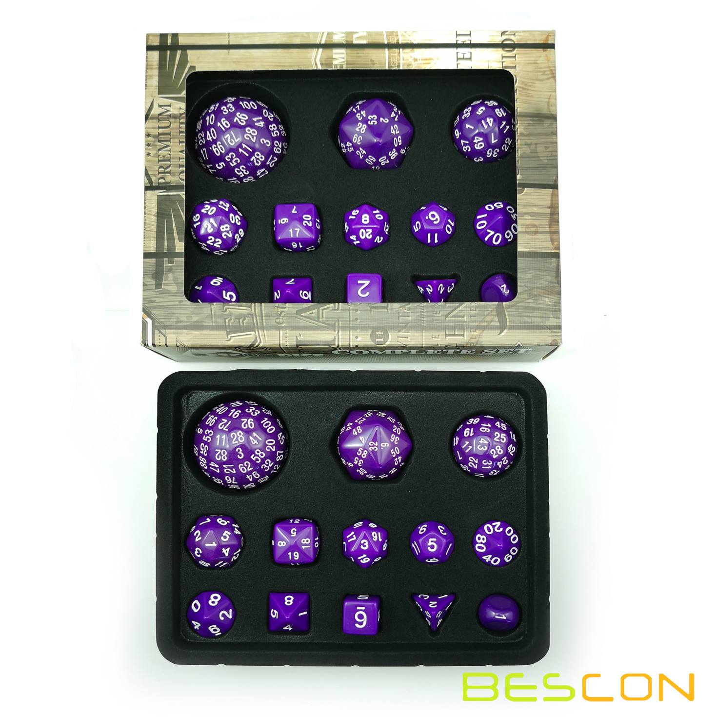 Bescon Super Jade Dé à 100 Faces Lumineux – D100 45 Mm Phosphorescent – Dé De Jeu De Rôle Qui Brille Dans Le Noir – Équilibre Parfait