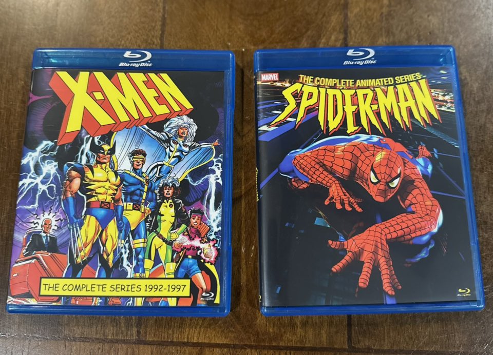 X-Men and Spider-Man Blu-ray discs received in the mail