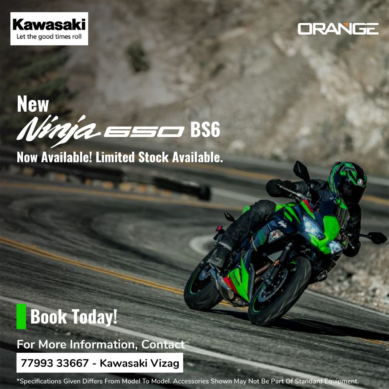 Hurry up & book your Ninja 650 BS6. LIMITED STOCK AVAILABLE! Visit