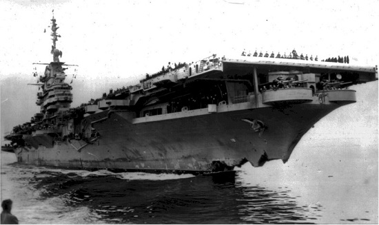 OTD in 1952, USS Wasp (CVA-18) collided with destroyer minesweeper