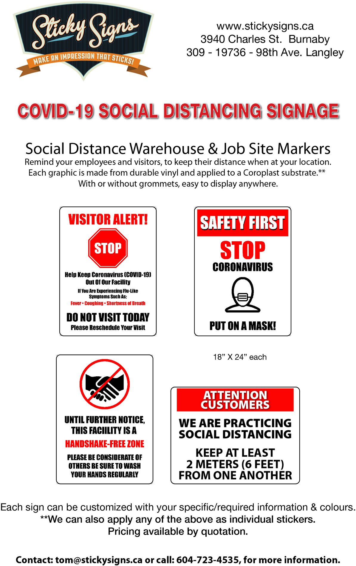 Sticky Signs | Burnaby BC