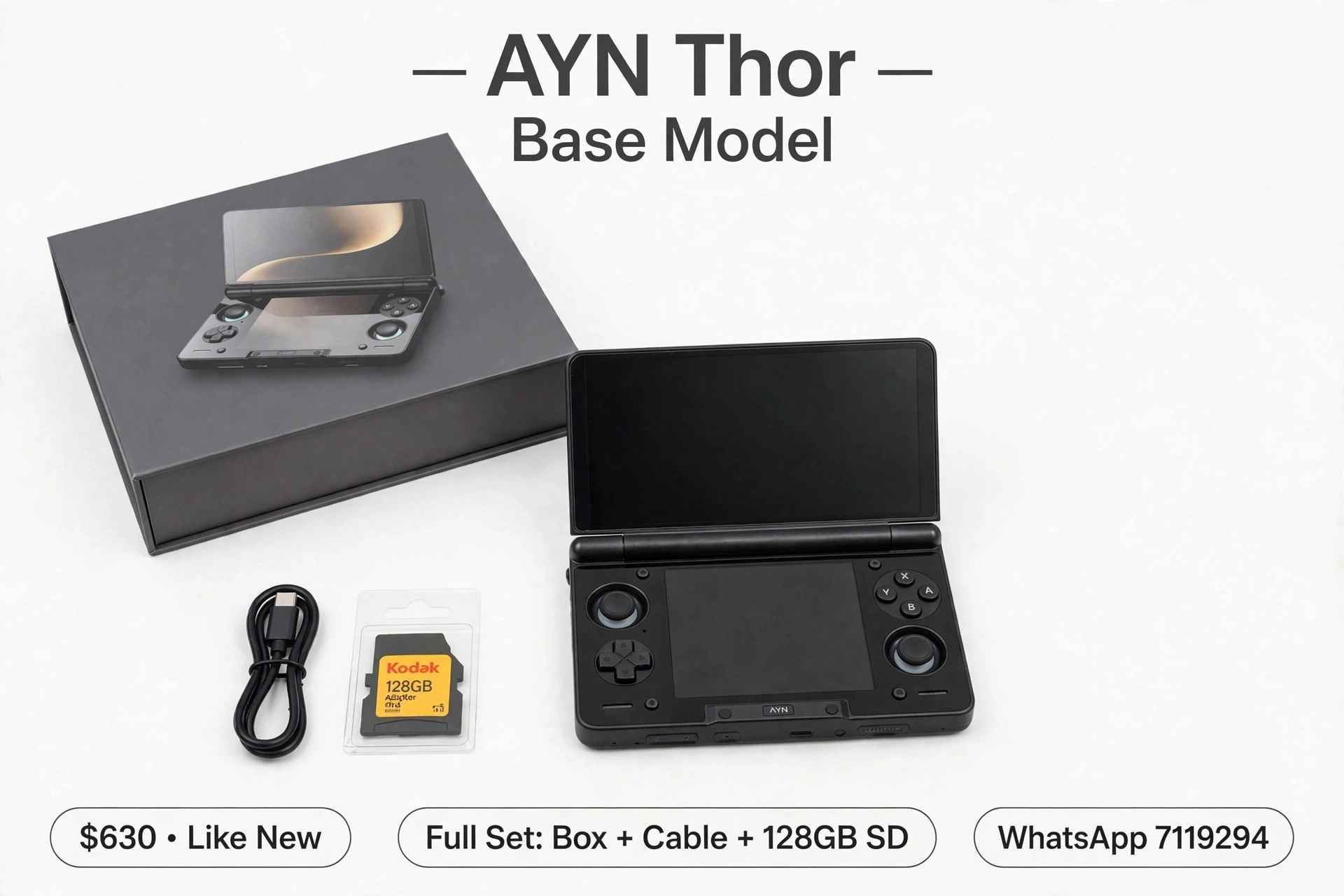 Selling my AYN Thor Base Model. No faulty, still look new. for