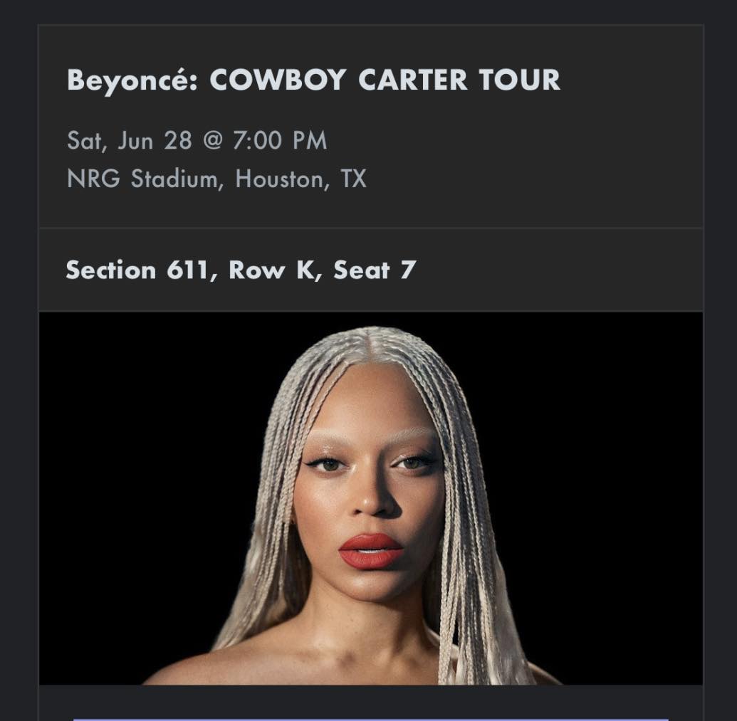 Reneé Rapp Tickets 2025/2026 | Selling x1 Beyoncé ticket || Houston ...